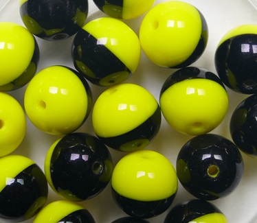 08-R-23980-83200 Opaque Jet Yellow Czech Glass Druk Round Beads 8 mm color 23980-83200