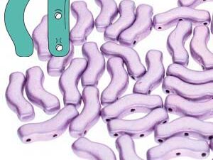 BrB-23980-79021 Matte Metallic Suede Purple Bridge Beads 5 gram