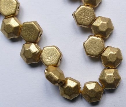 C-HON-00030-01710 Matte Metallic Flax Chiseled Honeycomb Beads 6 mm color 00030-01710