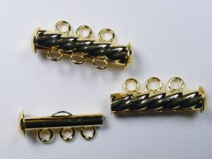 CLSP401GP Gold Plated Round Fluted Clasp 3 strengen
