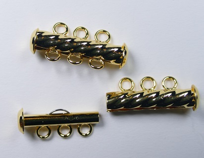 CLSP401GP Gold Plated Round Fluted Clasp 3 strengen 22 mm