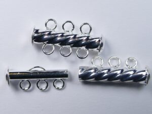 CLSP401SP Silver Plated Round Fluted Clasp 3 strengen