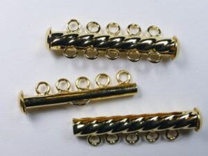CLSP403GP Gold Plated Round Fluted Clasp 5 strengen