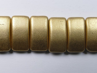 CRB-00030-01710 Matte Metallic Flax Carrier beads 9x17 mm