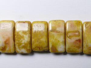 CRB-02010-86805 White Alabaster Dark Travertin Carrier beads 9x17 mm - Afbeelding 1