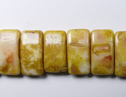 CRB-02010-86805 White Alabaster Dark Travertin Carrier beads 9x17 mm