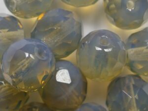 FP1-10-41000 Black Diamond Opal Czech Glass Facet Firepolish 10mm 10 stuks