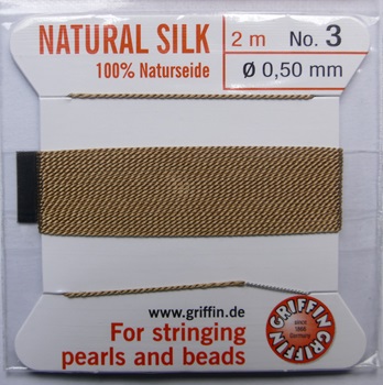 PZ-3-BEI Beige Griffin Parelzijde maat 3, 0,5 mm dikte
