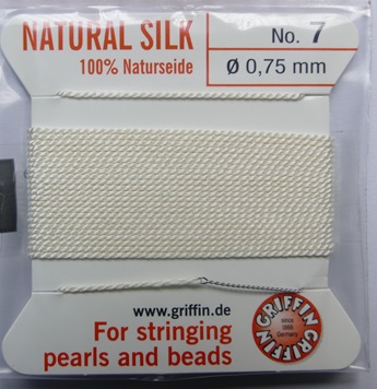 PZ-7-WHI White Griffin Parelzijde maat 7, 0,75 mm dikte