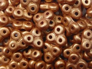 TB-6-02010-29412 Alabaster Metallic Mat Copper Trinity Beads 6x6 mm 5 gram - Afbeelding 1