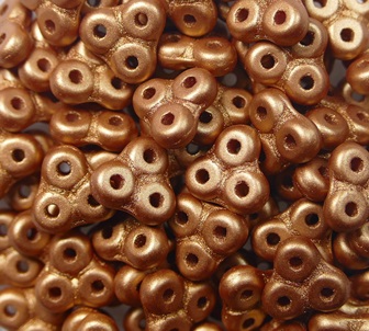 TB-6-02010-29412 Alabaster Metallic Mat Copper Trinity beads 6x6 mm color 02010-29412