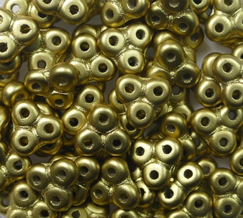TB-6-02010-29418 Alabaster Metallic Mat Olivine Trinity beads 6x6 mm color 02010-29418