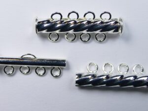 CLSP402SP Silver Plated Round Fluted Clasp 4 strengen