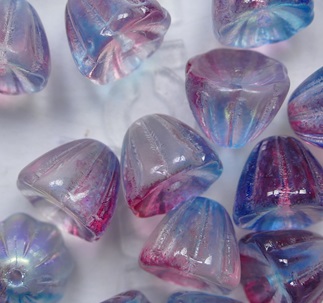 0090513 Summer Rainbow Dark Violet Flower Cup Beads7x9 mm color 00030-48113