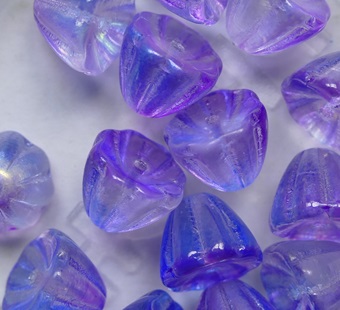 0090514 Summer Rainbow Light Blue Purple Flower Cup Beads7x9 mm color 00030-48102