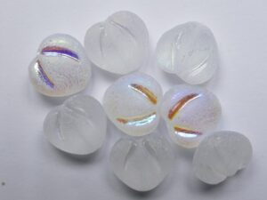 0150212 Matte Crystal Full AB Puffed Heart Beads 8 stuks