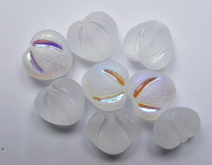 0150212 Matte Crystal Full AB Puffed Heart Beads 11x10 mm