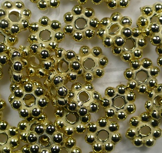 0160237 Goudkleurige Daisy Spacer 7 rondjes, 6 mm