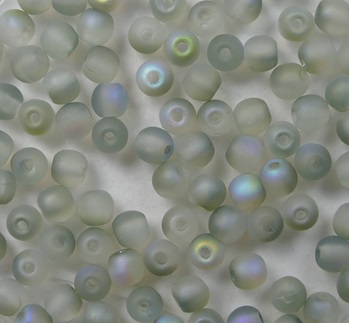 03-R-00030-84100-98539 Crystal Matte Green Rainbow Czech Glass Round 3 mm color 00030-84100-98539