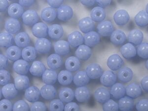 03-R-02020-34307 Snow-White Light Cornflower Blue Round 3 mm. 100 Pc.