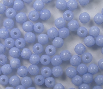 03-R-02020-34307 Snow White Light Cornflower Blue Czech Glass Round 3 mm color 02020-34307