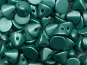 BB-02010-29455 Metallic Mat Green Turquoise Button Bead® 50 Pc.
