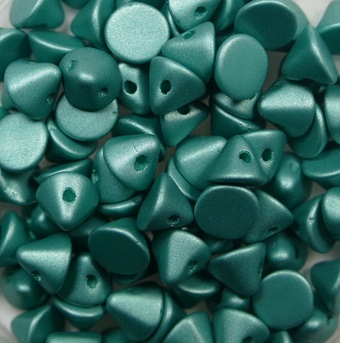 BB-02010-29455 Metallic Mat Green Turquoise Button Beads