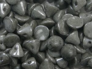 BB-03000-14449 Chalk White Grey Luster Button Bead® 50 Pc.