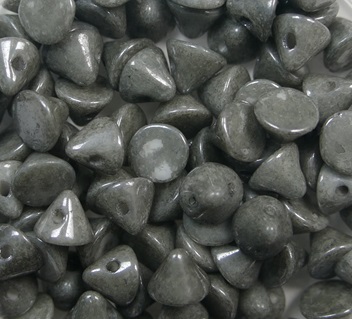 BB-03000-14449 Chalk White Grey Luster Button Beads
