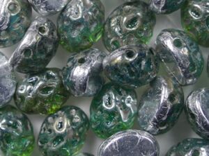 BQ2Cab-OV-60020-29841 Backlit Aquasol Silver Picasso Ovale Baroque 2-Hole Cabochon 8×6 mm 20 Pc.