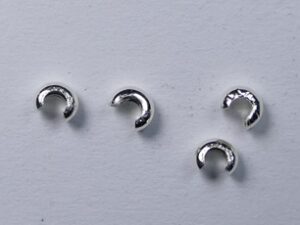 CBC-02-SS Sterling Silver Crimp Bead Cover 2,5 mm, 4 stuks - Afbeelding 1