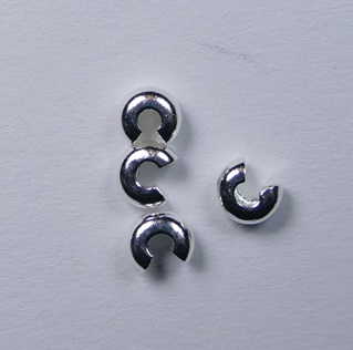 CBC-03-SP Silver Plated Crimp Bead Cover 3 mm