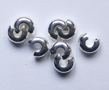 CBC-04-S Silver Color Crimp Bead Cover, knijpkraalverberger 4 mm