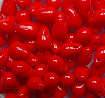 CD-6x4-93180 Opaque Red Czech Glass drop beads 4x6 mm color 93180