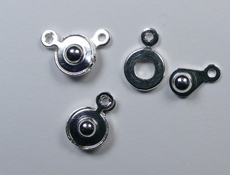 CLSP07SP Silver Plated Ball and Socket clasp, druksluiting