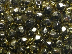 FP1-04-00030-26440 Crystal Full Amber Czech Glass Facet Firepolish 4 mm 50 stuks