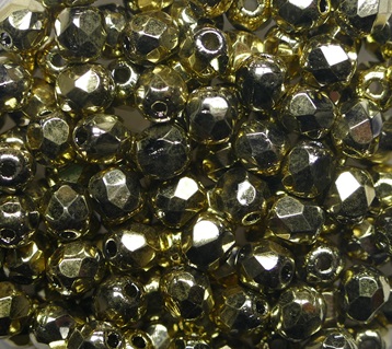 FP1-04-00030-26440 Crystal Full Amber Czech Glass Facet Firepolish 4mm