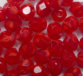FP1-06-91250 Opal Red Melee Czech Glass Facet Firepolish 6mm color 91250 FP1-06-91250 Opal Red Melee Czech Glass Facet Firepolish 6 mm