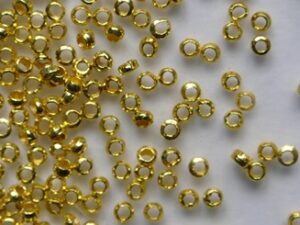 KK-02-G Goudkleurig Crimp Beads, knijpkralen 2 mm, 1 gram