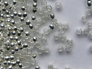 KK-02-LZ Licht Zilverkleurig Crimp Beads, knijpkralen 2 mm, 1 gram