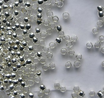 KK-02-LZ Lichtzilver Crimp Bead knijpkraal 2 mm