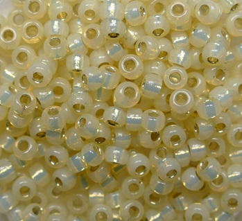 M-8-0577 Alabaster Silver Lined Dyed Buttercream Miyuki Rocailles 8-0