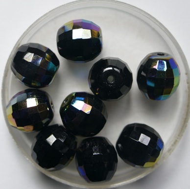 0010553 Jet Vitral Firepolish Discoball 10 mm