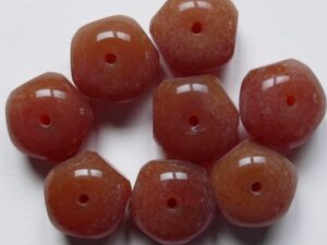 0030378 Caramel Opal Czech Glas Table Cut 5-cut Donut Beads 9x14 mm 6 stuks