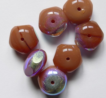 0030380 Caramel Opal AB 5-cut Donut 9x14 mm color 12000-28701