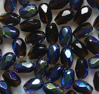 0030385 Smoked Topaz AB Firepolish Oval Facet 6x4 mm color 10230-28701