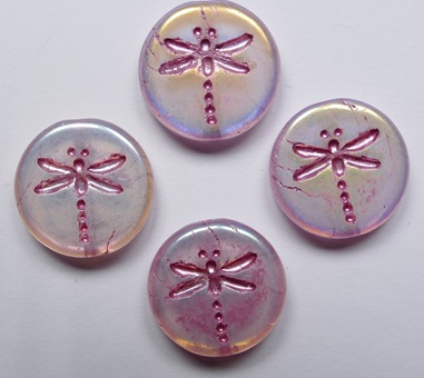 0070502 Crystal Full AB Fuchsia Washed Dragonfly Beads color 00030-28703-54321