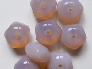 0080734 Amethyst Opal Czech Glas Table Cut 5-cut Donut Beads 9x14 mm 6 stuks - Afbeelding 1