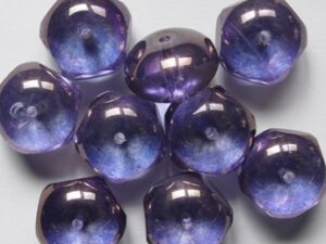 0080735 Crystal Lila Vega Luster Czech Glas Table Cut 5-cut Donut Beads 9x14 mm 6 stuks