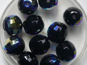 0080736 Purple Velvet AB Czech Glass Firepolish Discoball 10 mm 12 stuks